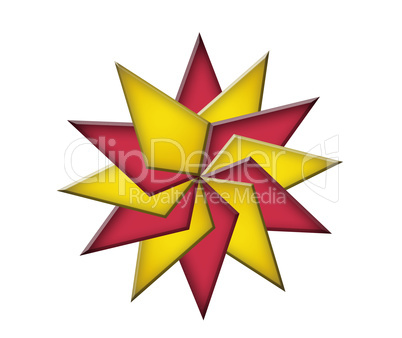 acute-angled red and yellow colors figure