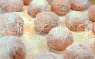Meatballs raw meat