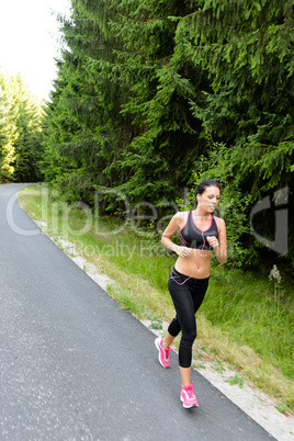 athlete woman training for marathon run