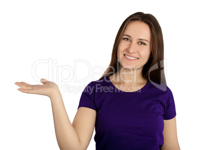 woman holding blank copy space