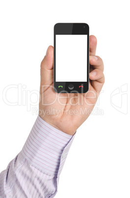 mobile phone with a blank screen