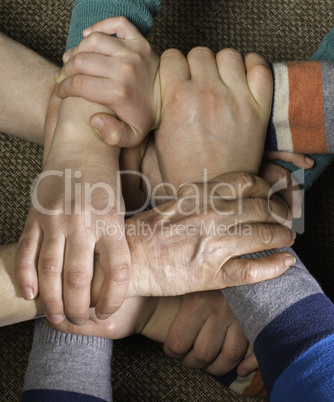 Many hands together