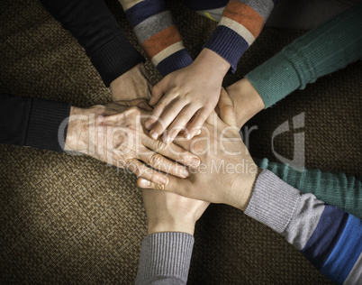 Many hands together