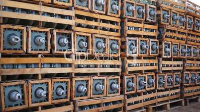 Electrical Insulators on Pallets Dolly