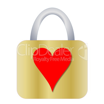 padlock with heart