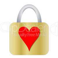 padlock with heart