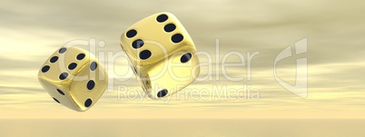 golden dice - 3d render