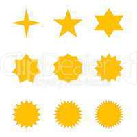 set of golden stars