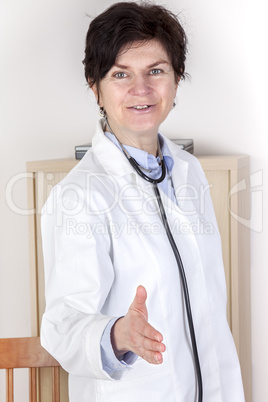 doctor goes hand on arrival