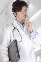 doctor with electronic device