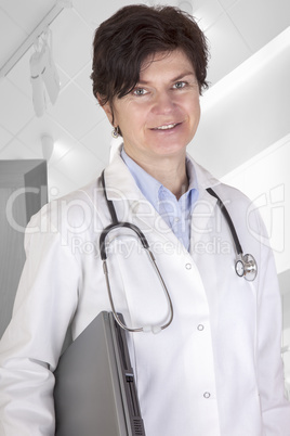 doctor with electronic device