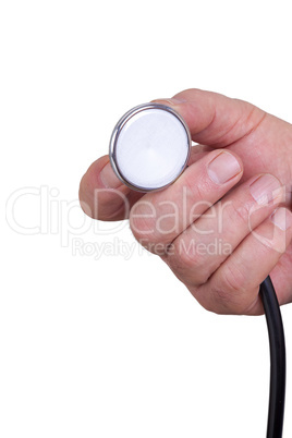 hand with stethoscope