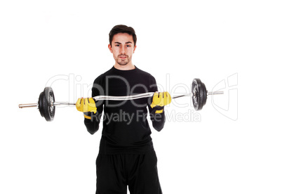 man weight lifting.