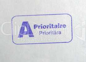 Priority mail postmark