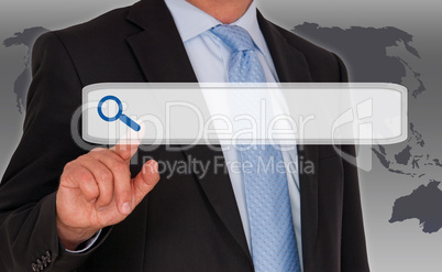 businessman touching screen