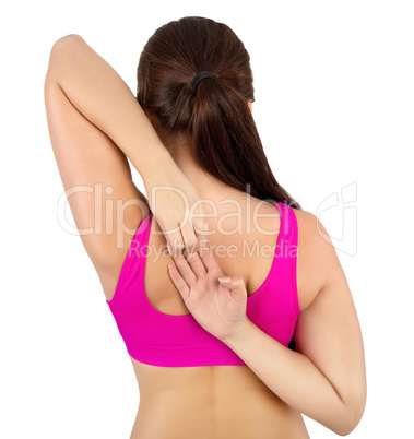 woman stretching her arms