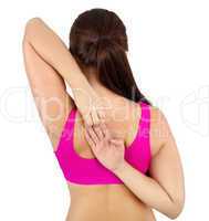 woman stretching her arms