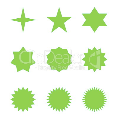 set of green stars