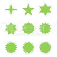 set of green stars