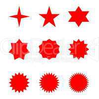 set of red stars
