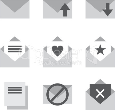 flat mail icons for mobile and web