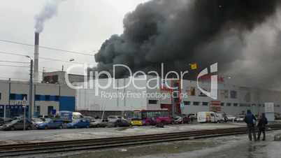 Fire at a furniture factory