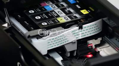 Calibration and parking the printer head with cartridges