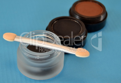 Different eye shadow with brush
