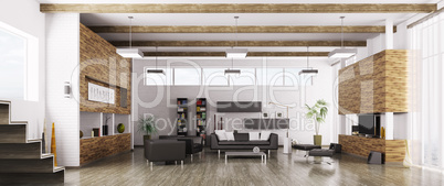 interior of modern living room panorama