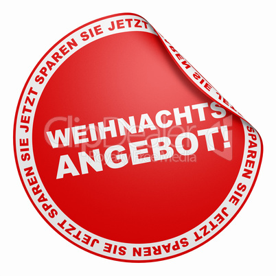 3d aufkleber - weihnachtsangebot rot