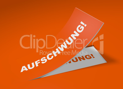 3d etikett orange - aufschwung