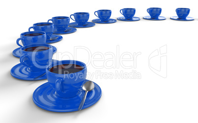 blaue kaffeetassen im kreis 2