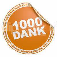 3d aufkleber orange - 1000 dank