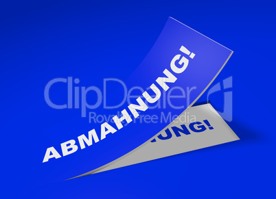 3d etikett blau - abmahnung