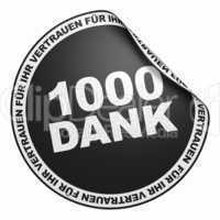 3d aufkleber schwarz - 1000 dank