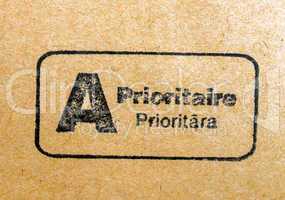 Priority mail postmark