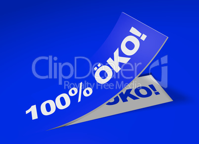 3d etikett blau - 100% öko