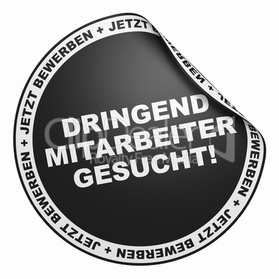 3d aufkleber schwarz - dringend mitarbeiter gesucht!