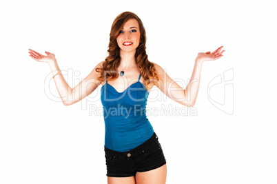 girl lifting her arms.