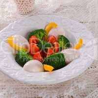 marbled eggs with vegetables