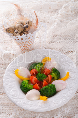 marbled eggs with vegetables