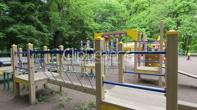 Playground, long obstacle course