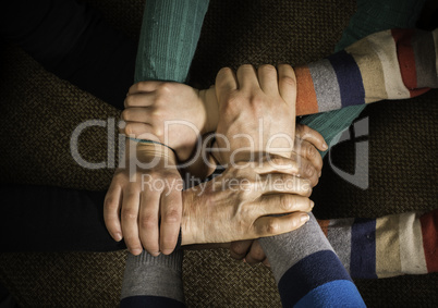 Many hands together