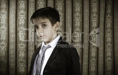 Boy in vintage suit