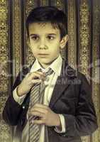 Boy in vintage suit