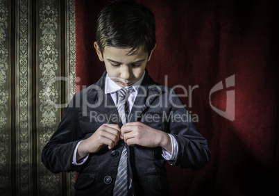 Boy in vintage suit