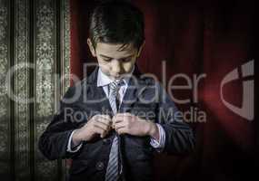 Boy in vintage suit