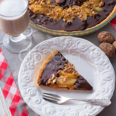 pears chocolate tart