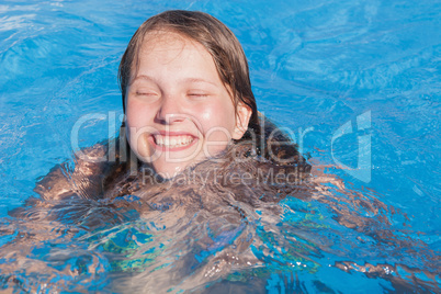 girl in swimming pool