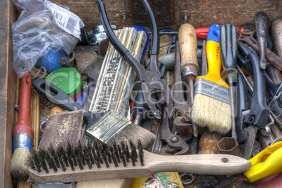 drawer full of old tools